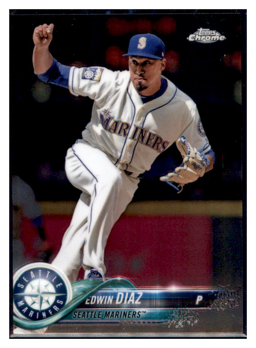 2018 Topps Chrome Edwin Diaz Seattle Mariners #155 Baseball card M32P3 simple Xclusive Collectibles