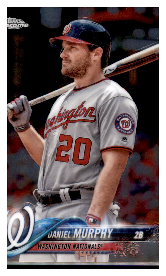 2018 Topps Chrome Daniel Murphy Washington Nationals #196 Baseball
card M32P3 simple Xclusive Collectibles