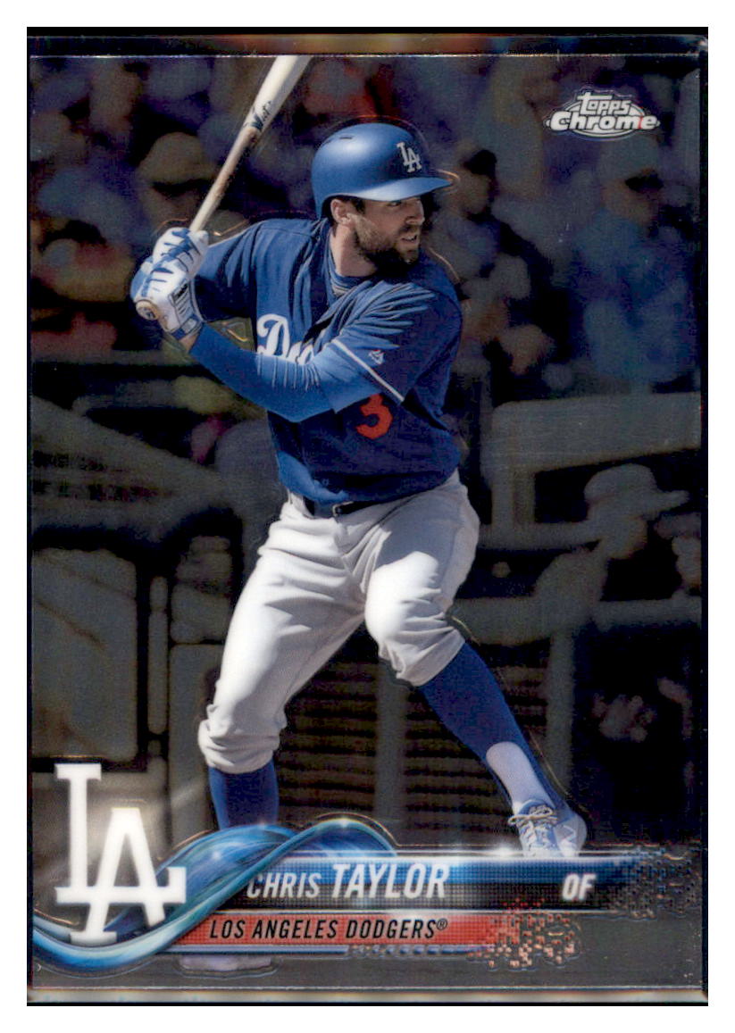 2018 Topps Chrome Chris Taylor Los Angeles Dodgers #83 Baseball card M32P3_1a simple Xclusive Collectibles