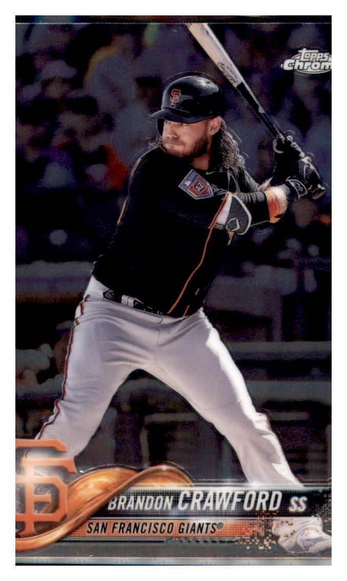 2018 Topps Chrome Brandon Crawford San Francisco Giants #111 Baseball
card M32P3 simple Xclusive Collectibles