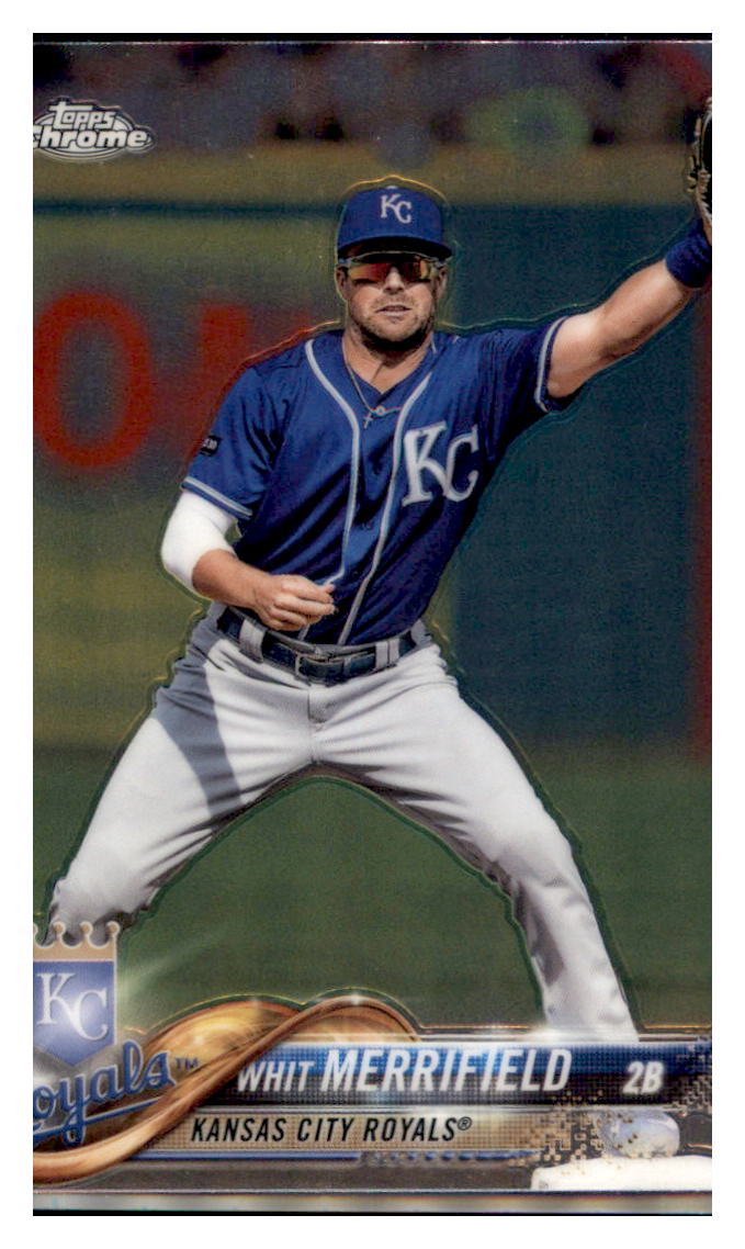 2018 Topps Chrome Whit Merrifield  Kansas City Royals #144 Baseball card   M32P3 simple Xclusive Collectibles