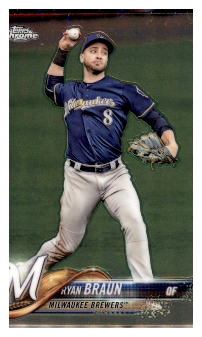 2018 Topps Chrome Ryan Braun Milwaukee Brewers #89 Baseball card M32P3_1a simple Xclusive Collectibles