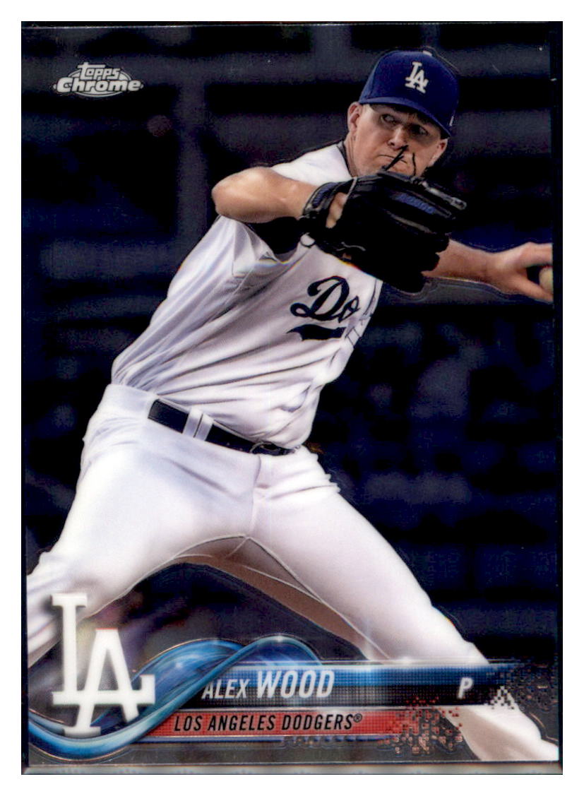 2018 Topps Chrome Alex Wood Los Angeles Dodgers #39 Baseball card M32P3 simple Xclusive Collectibles