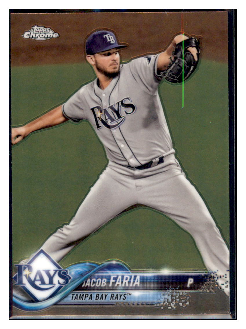 2018 Topps Chrome Jacob Faria Tampa Bay Rays #57 Baseball card M32P3 simple Xclusive Collectibles