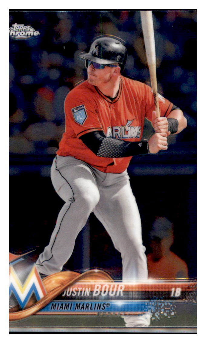 2018 Topps Chrome Justin Bour Miami Marlins #68 Baseball card M32P3_1a simple Xclusive Collectibles