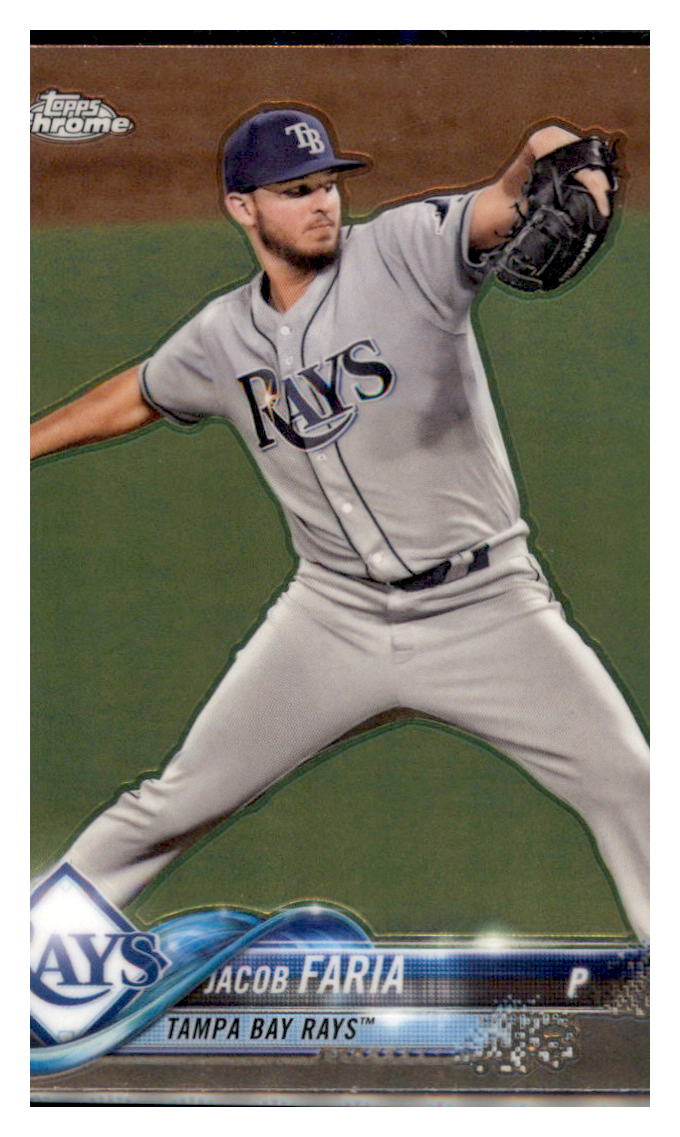 2018 Topps Chrome Jacob Faria Tampa Bay Rays #57 Baseball card M32P3_1b simple Xclusive Collectibles