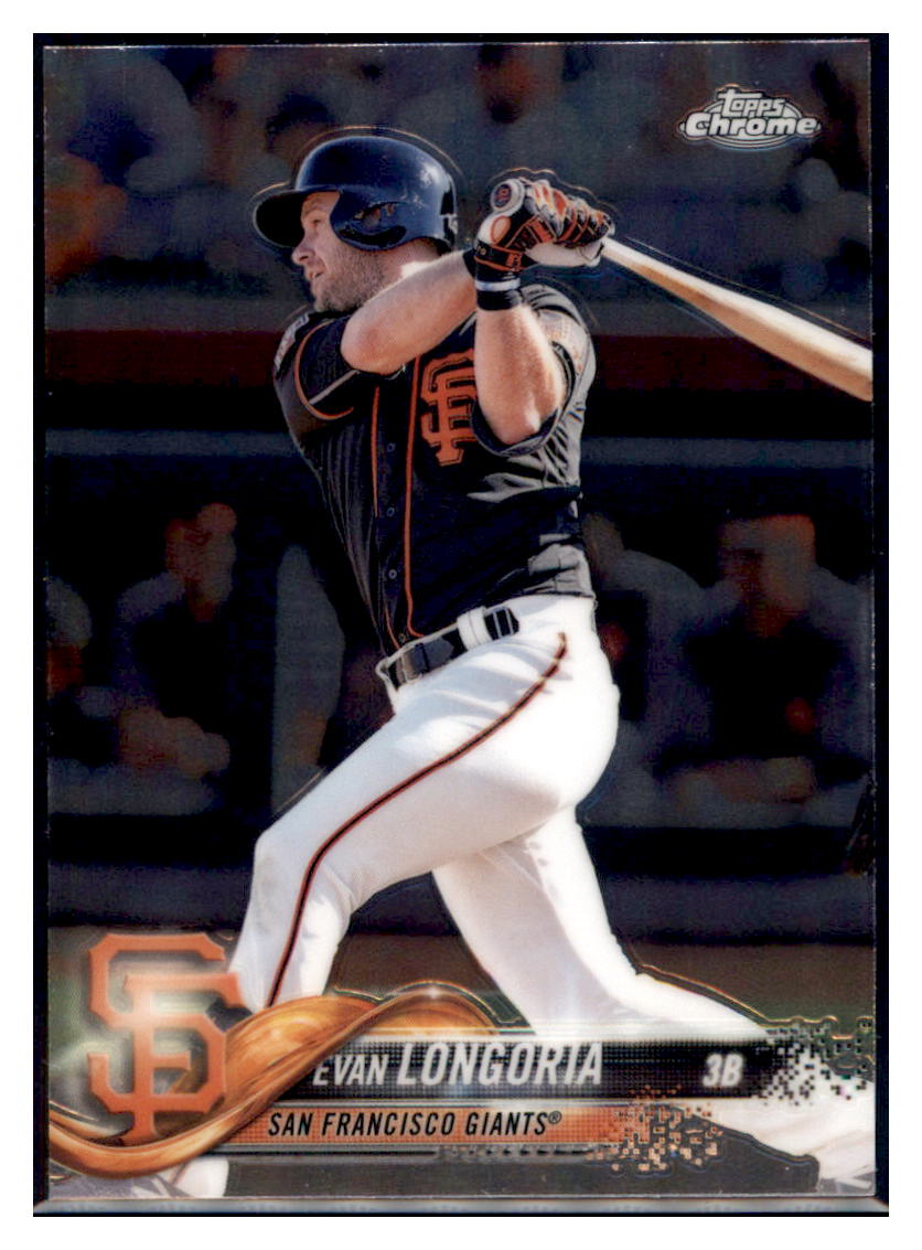 2018 Topps Chrome Evan Longoria San Francisco Giants #95 Baseball card M32P3 simple Xclusive Collectibles