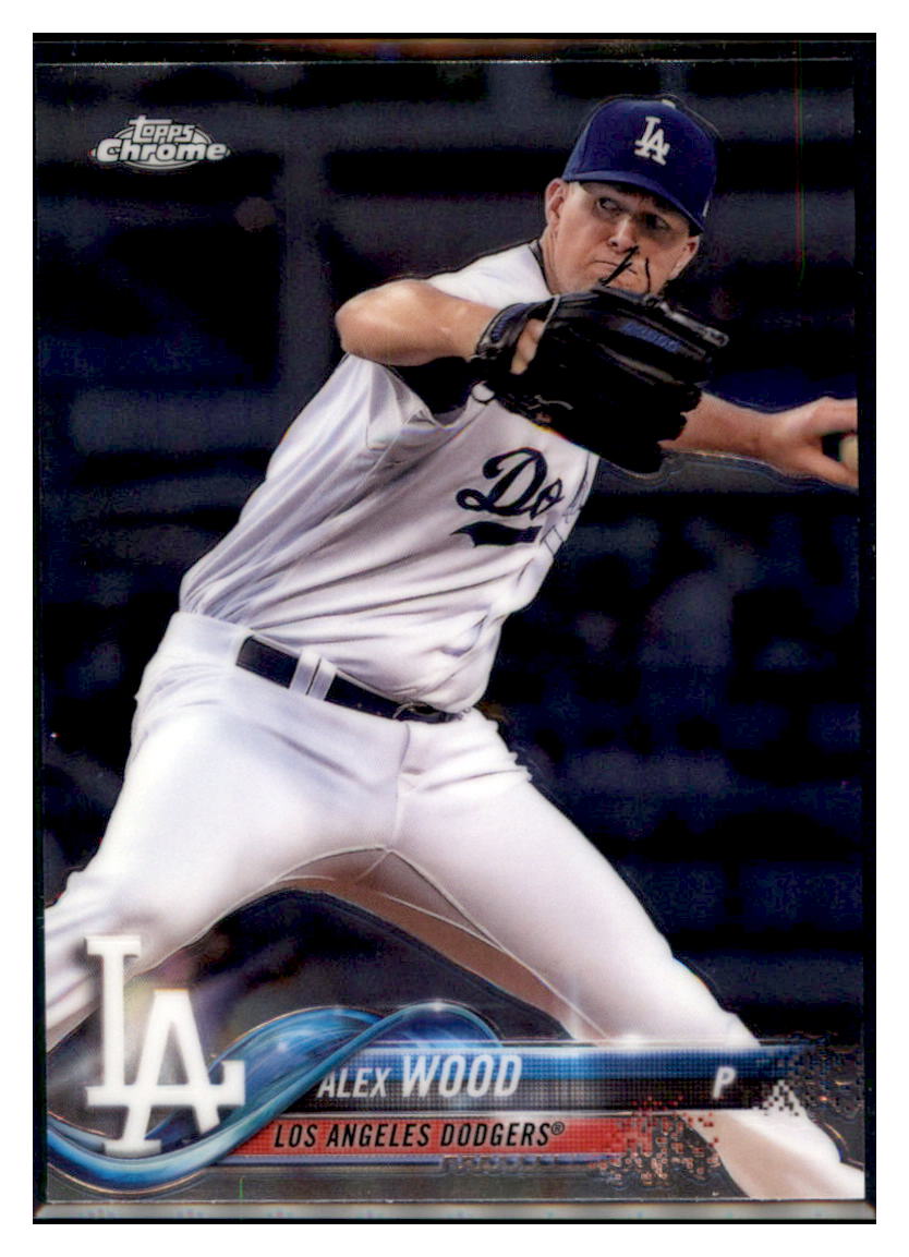 2018 Topps Chrome Alex Wood Los Angeles Dodgers #39 Baseball card M32P3_1a simple Xclusive Collectibles