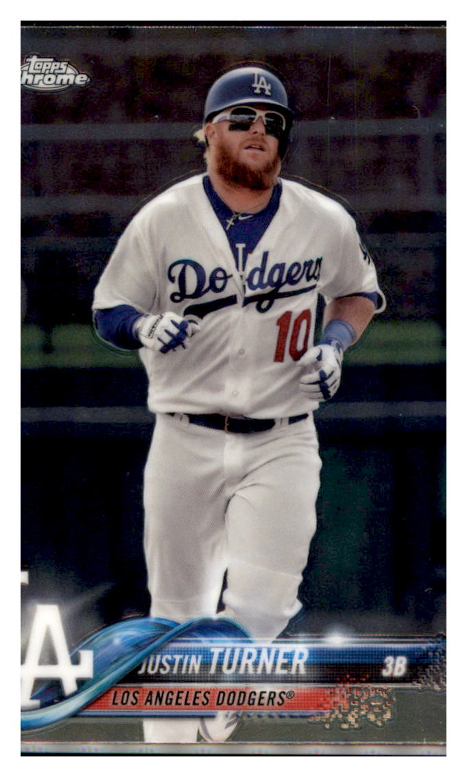 2018 Topps Chrome Justin Turner Los Angeles Dodgers #36 Baseball card M32P3 simple Xclusive Collectibles