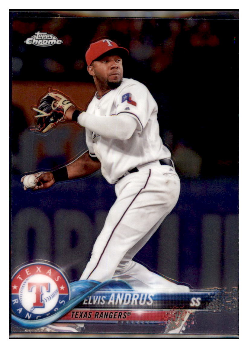 2018 Topps Chrome Elvis Andrus Texas Rangers #130 Baseball card M32P3_1a simple Xclusive Collectibles