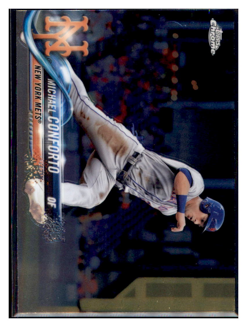 2018 Topps Chrome Michael Conforto New York Mets #136 Baseball card M32P3_1a simple Xclusive Collectibles