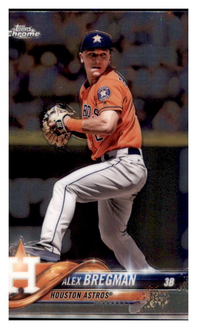 2018 Topps Chrome Alex Bregman Houston Astros #195 Baseball card M32P3_1a simple Xclusive Collectibles