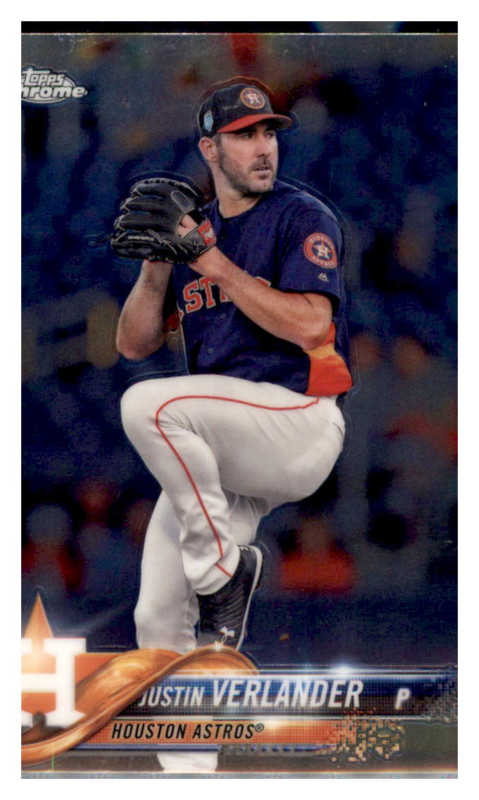 2018 Topps Chrome Justin Verlander  Houston Astros #96 Baseball card   M32P3_1a simple Xclusive Collectibles   