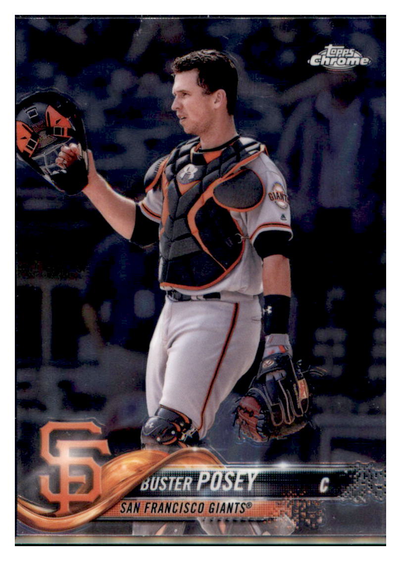 2018 Topps Chrome Buster Posey San Francisco Giants #29 Baseball card M32P4 simple Xclusive Collectibles