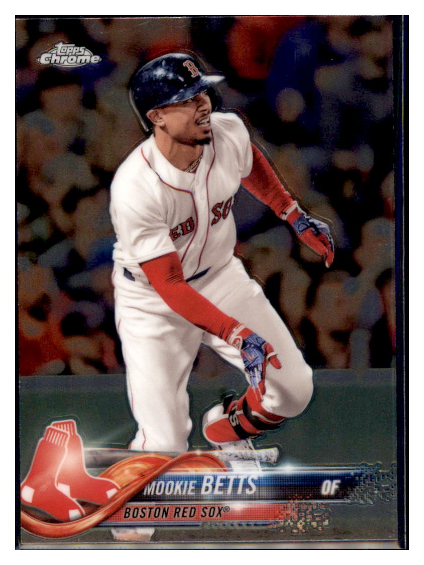 2018 Topps Chrome Mookie Betts Boston Red Sox #183 Baseball card M32P4 simple Xclusive Collectibles