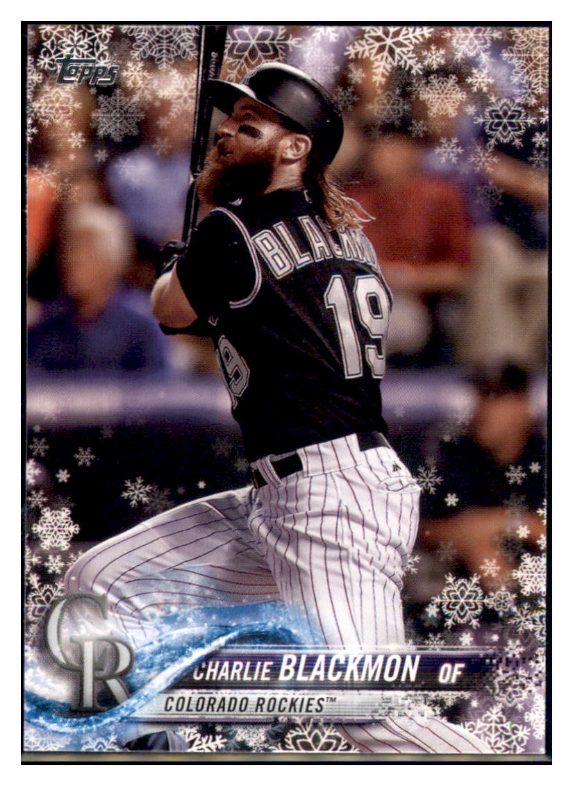 2018 Topps Holiday Charlie Blackmon  Colorado Rockies #HMW184 Baseball card   M32P4 simple Xclusive Collectibles