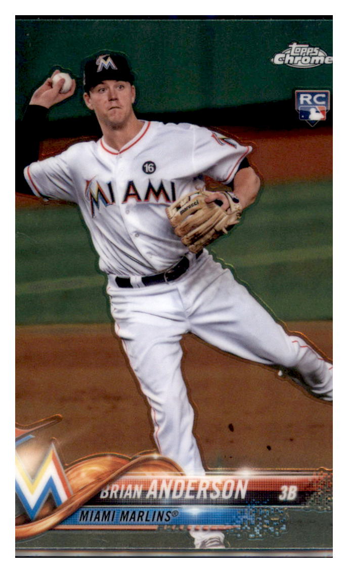 2018 Topps Chrome Brian Anderson  Miami Marlins #22 Baseball card   M32P4 simple Xclusive Collectibles   