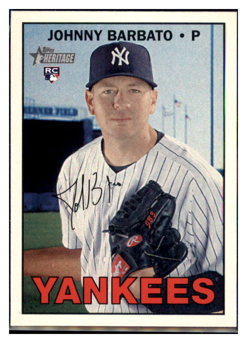 2016 Topps Heritage Johnny Barbato  New York Yankees #619 Baseball card   M32P4 simple Xclusive Collectibles