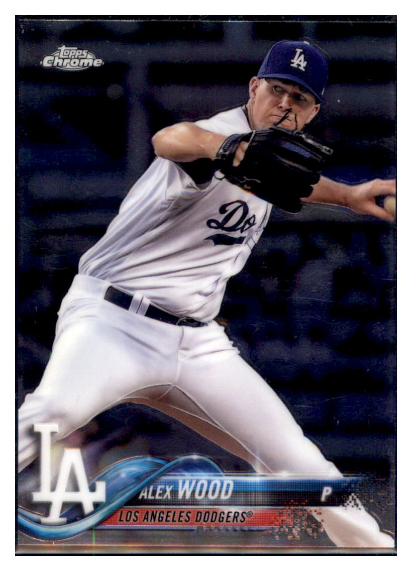 2018 Topps Chrome Alex Wood Los Angeles Dodgers #39 Baseball card M32P4 simple Xclusive Collectibles