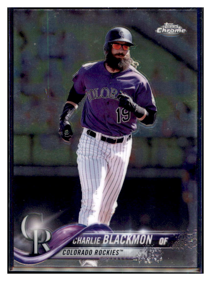 2018 Topps Chrome Charlie Blackmon  Colorado Rockies #194 Baseball card   M32P4 simple Xclusive Collectibles