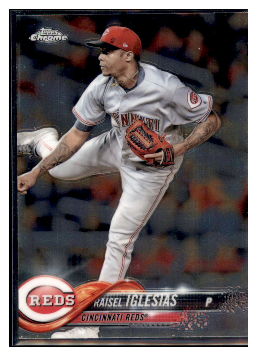 2018 Topps Chrome Raisel Iglesias Cincinnati Reds #82 Baseball card M32P4 simple Xclusive Collectibles