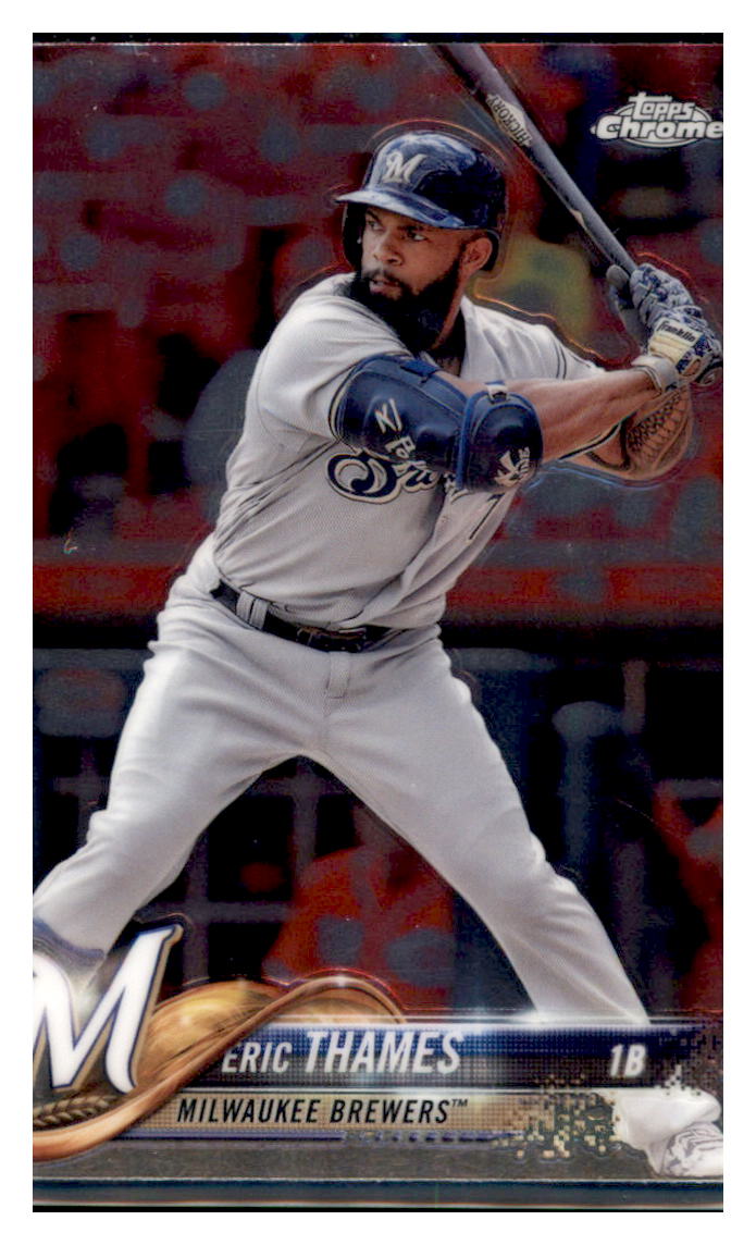 2018 Topps Chrome Eric Thames  Milwaukee Brewers #7 Baseball card   M32P4 simple Xclusive Collectibles