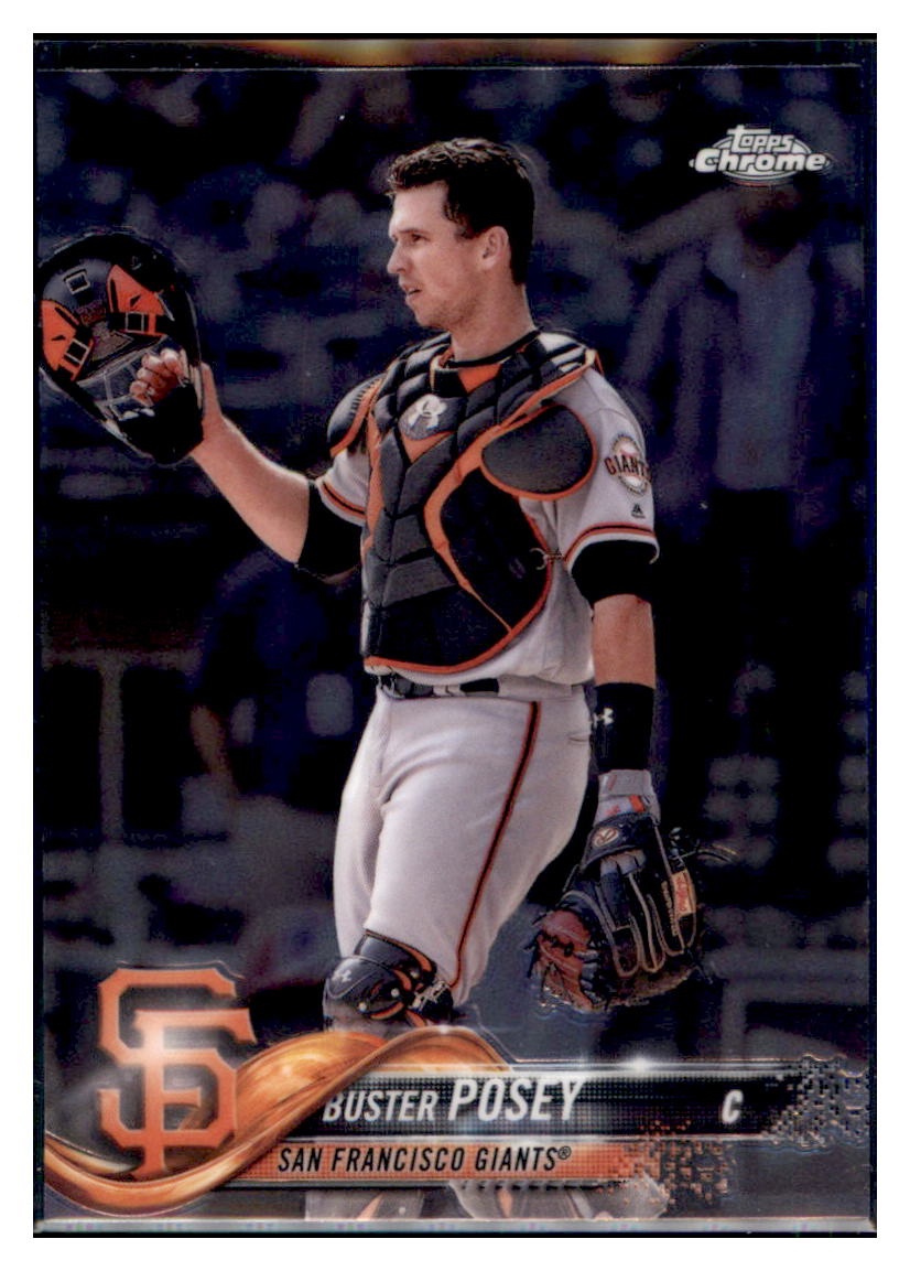 2018 Topps Chrome Buster Posey  San Francisco Giants #29 Baseball card   M32P4_1a simple Xclusive Collectibles