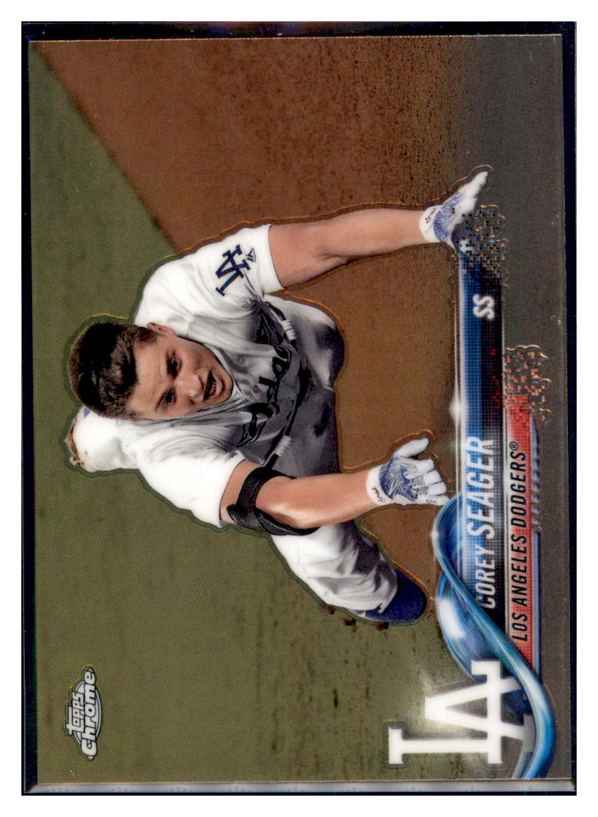 2018 Topps Chrome Corey Seager Los Angeles Dodgers #192 Baseball card M32P4 simple Xclusive Collectibles