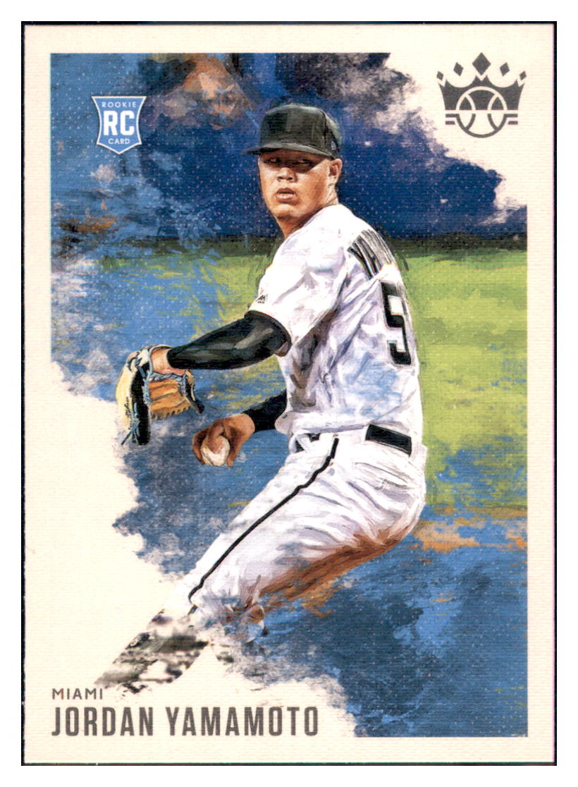 2020 Panini Diamond Kings Jordan
  Yamamoto  Miami Marlins #67 Baseball
  card   MATV4A simple Xclusive Collectibles