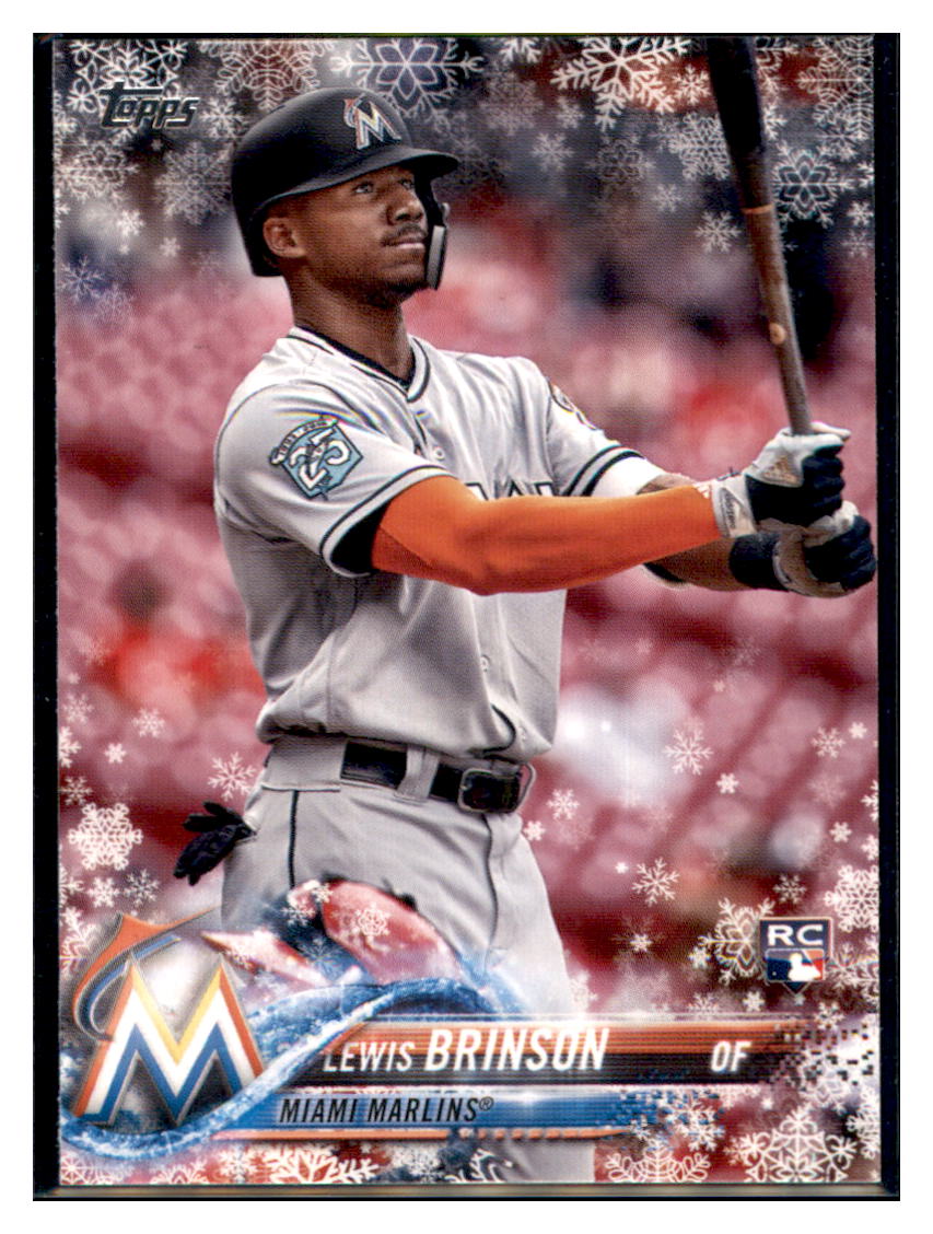 2018 Topps Holiday Lewis Brinson Miami Marlins #HMW108 Baseball card MATV4A simple Xclusive Collectibles
