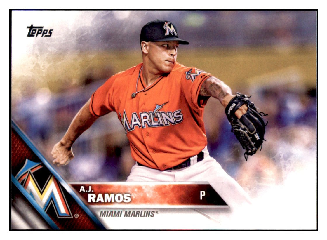 2016 Topps A.J. Ramos Miami Marlins #42 Baseball card MATV2 simple Xclusive Collectibles