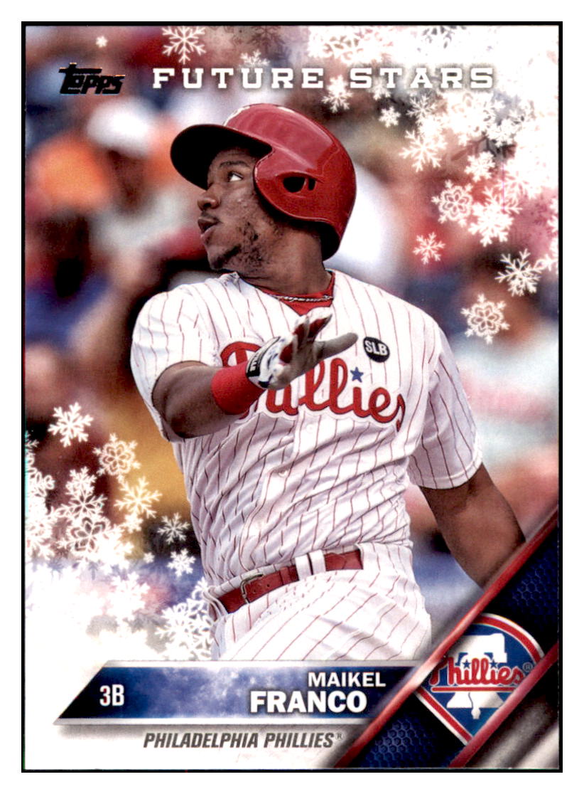 2016 Topps Holiday Maikel Franco  Philadelphia Phillies #HMW102 Baseball
  card   MATV2 simple Xclusive Collectibles