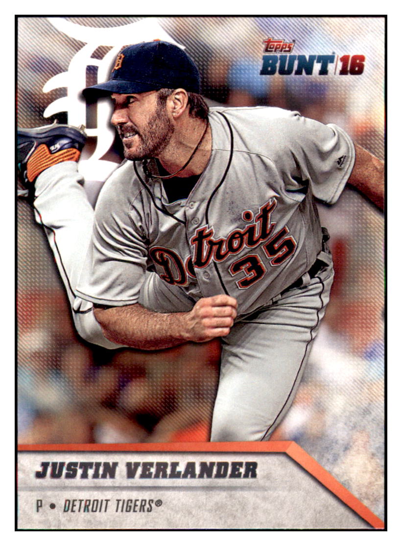 2016 Topps Bunt Justin Verlander Detroit Tigers #113 Baseball card MATV2 simple Xclusive Collectibles