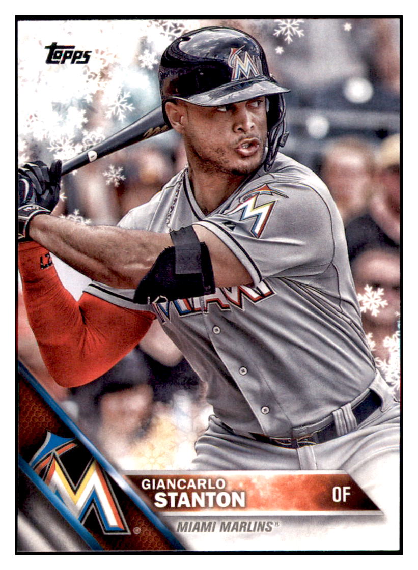 2016 Topps Holiday Giancarlo Stanton  Miami Marlins #HMW64 Baseball card   MATV2 simple Xclusive Collectibles