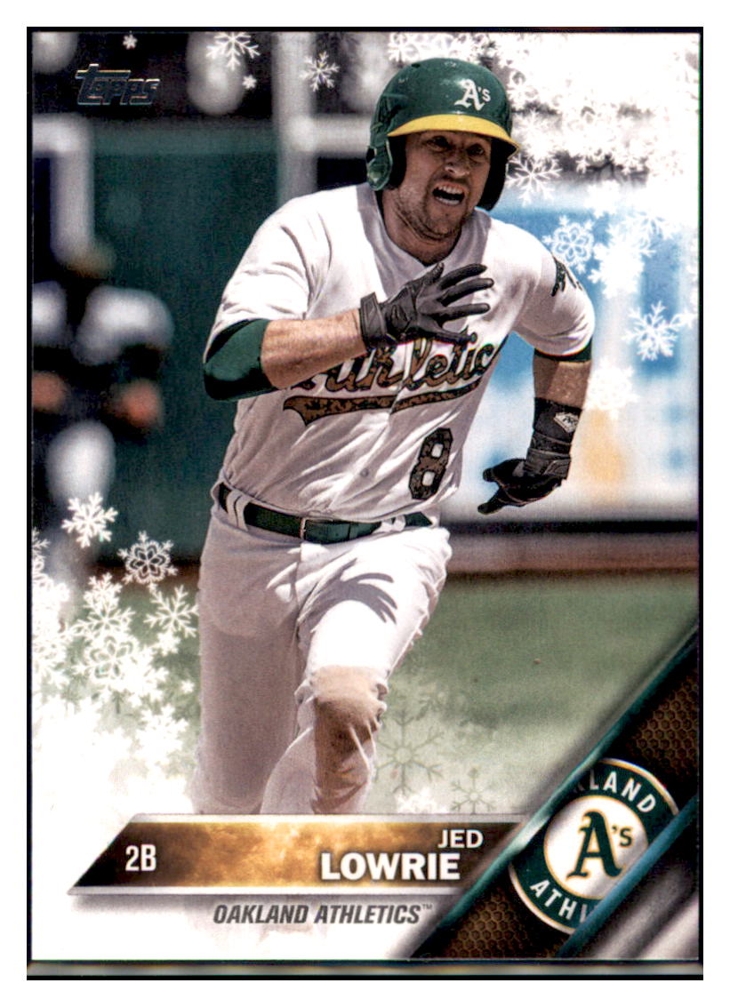 2016 Topps Holiday Jed Lowrie  Oakland Athletics #HMW169 Baseball
  card   MATV2_1a simple Xclusive Collectibles