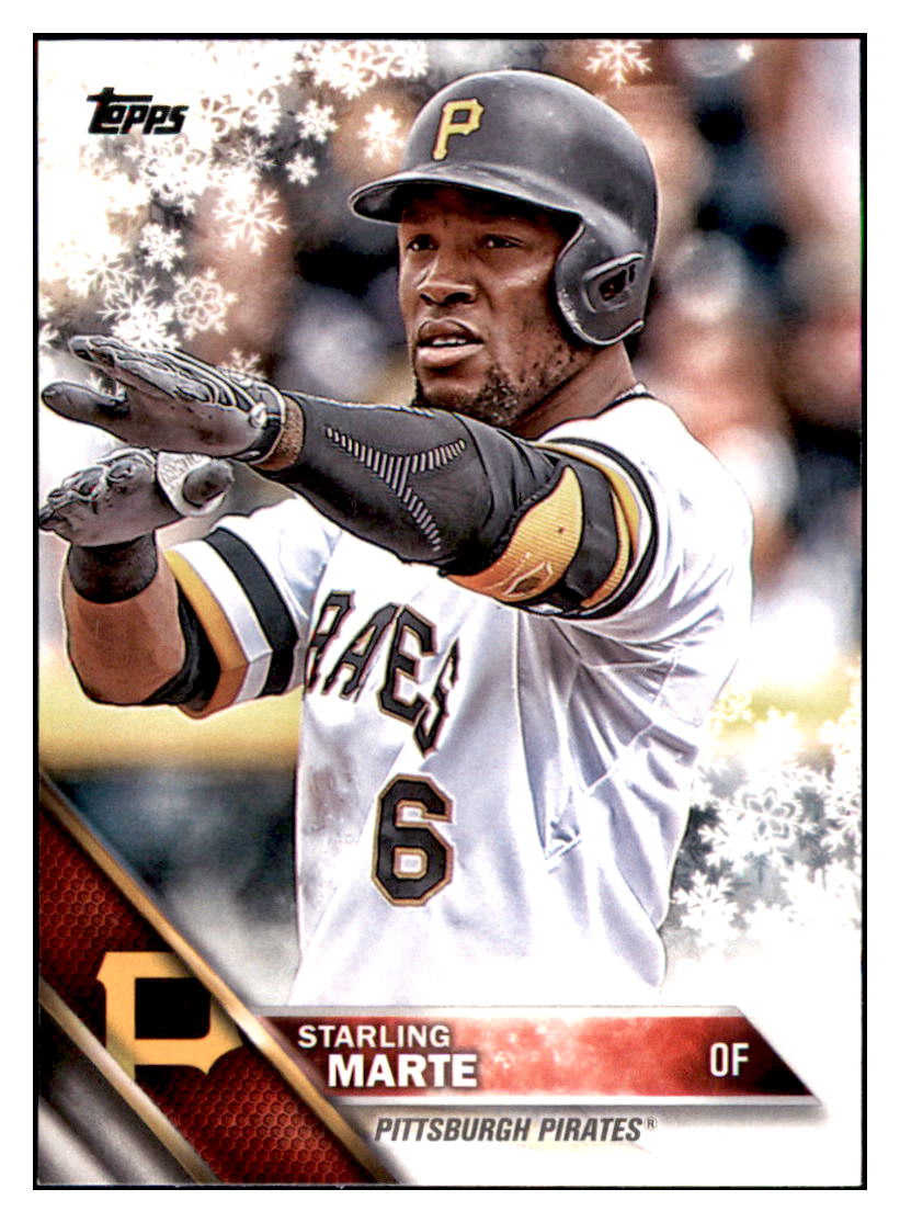 2016 Topps Holiday Starling Marte Pittsburgh Pirates #HMW6 Baseball card MATV2_1b simple Xclusive Collectibles
