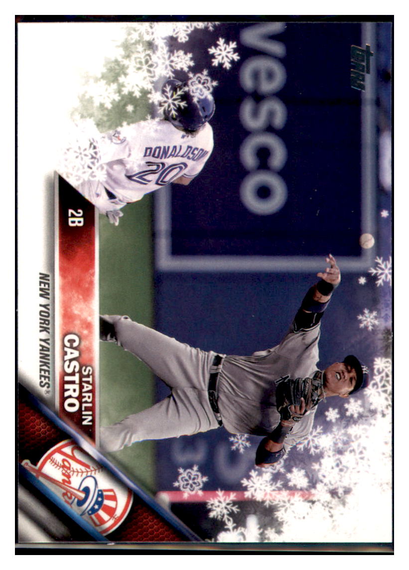 2016 Topps Holiday Starlin Castro New York Yankees #HMW182 Baseball card MATV2_1d simple Xclusive Collectibles