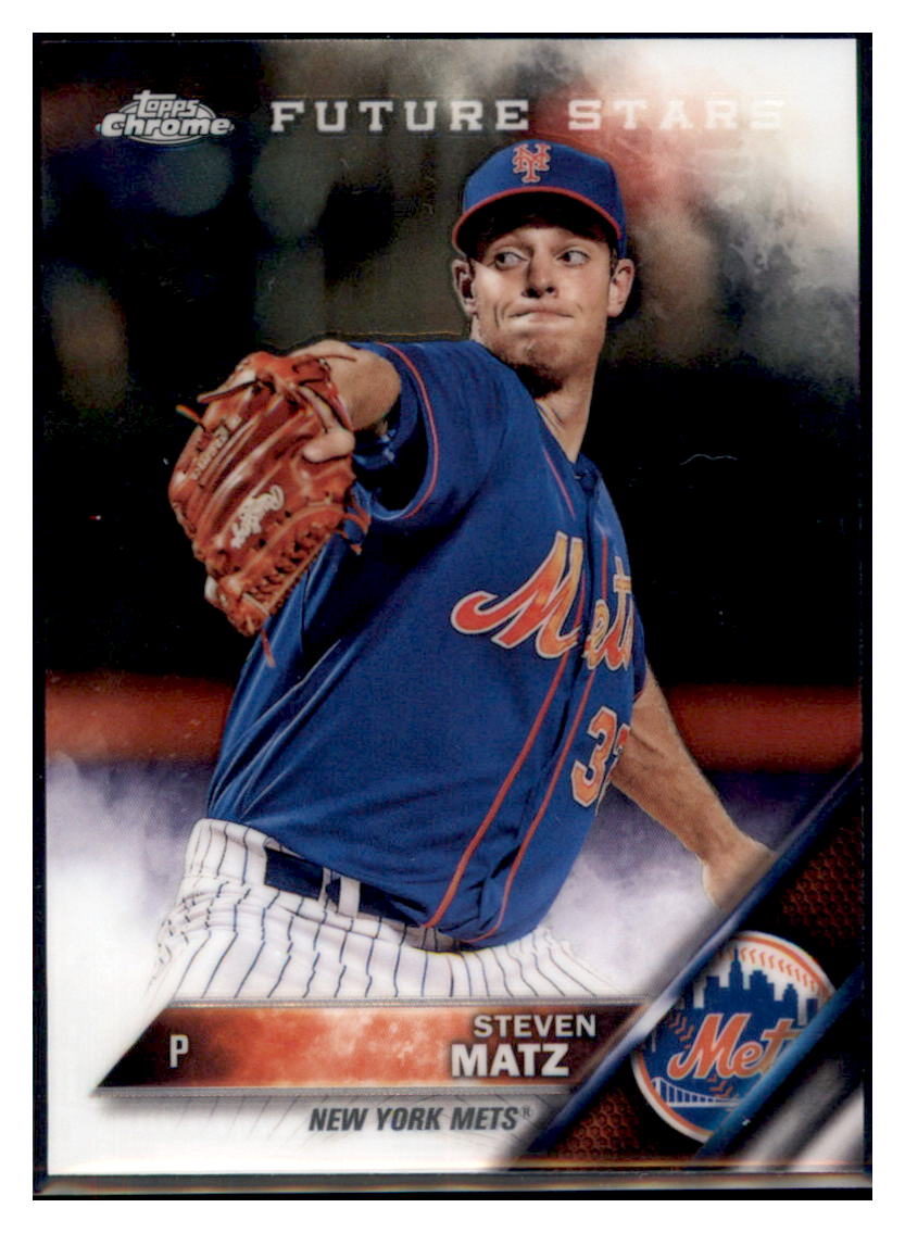 2016 Topps Chrome Steven Matz  New York Mets #195 Baseball card   MATV2 simple Xclusive Collectibles