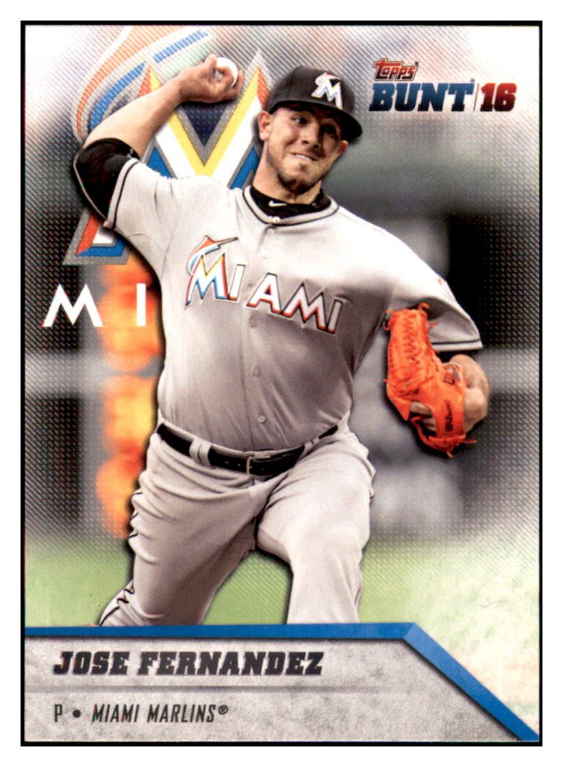 2016 Topps Bunt Jose Fernandez  Miami Marlins #165 Baseball card   MATV2 simple Xclusive Collectibles