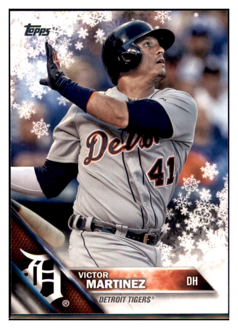 2016 Topps Holiday Victor Martinez Detroit Tigers #HMW191 Baseball card MATV2_1b simple Xclusive Collectibles