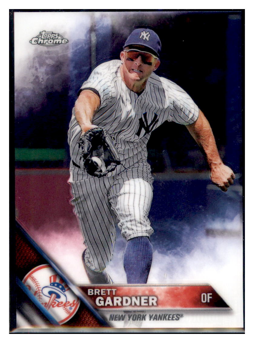 2016 Topps Chrome Brett Gardner  New York Yankees #123 Baseball card   MATV2 simple Xclusive Collectibles
