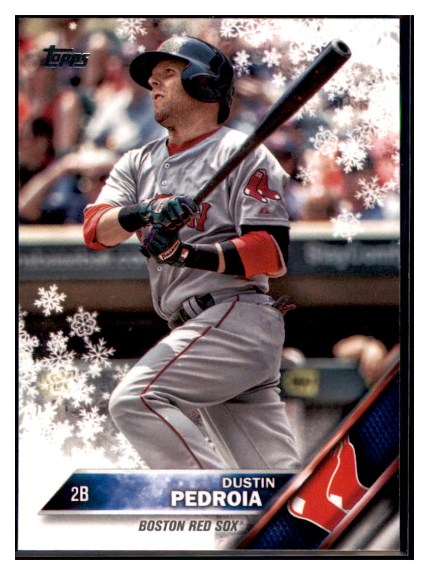 2016 Topps Holiday Dustin Pedroia  Boston Red Sox #R-DP Baseball card   MATV2 simple Xclusive Collectibles