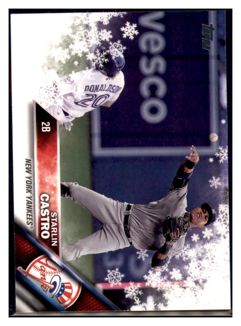 2016 Topps Holiday Starlin Castro New York Yankees #HMW182 Baseball card MATV2_1c simple Xclusive Collectibles