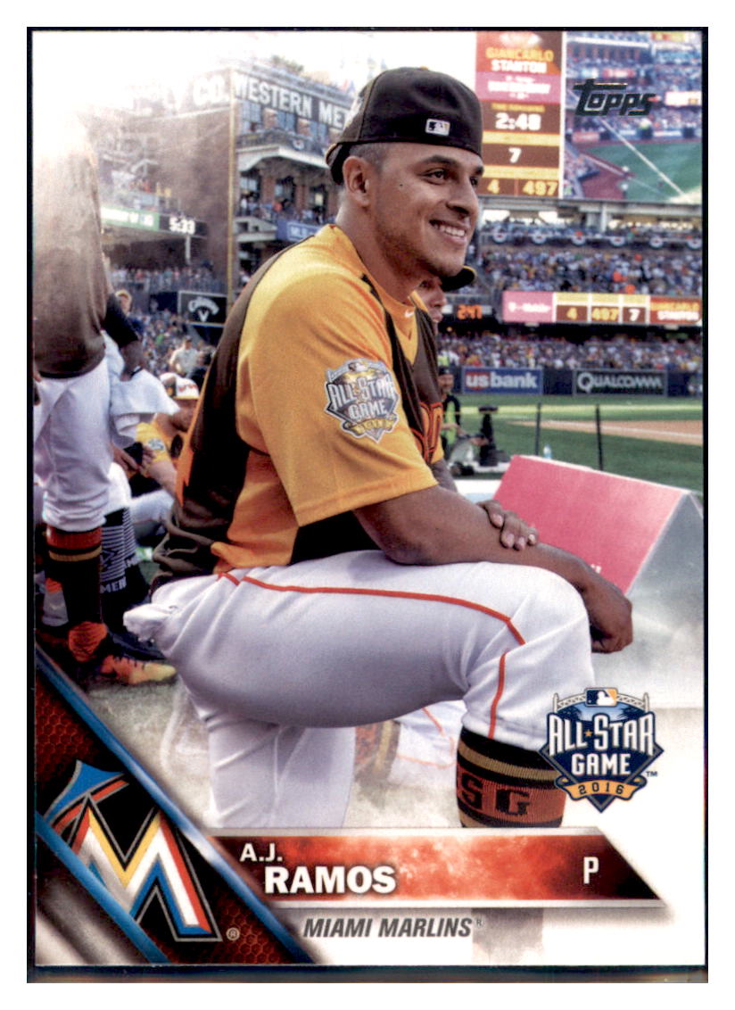 2016 Topps Update A.J. Ramos  Miami Marlins #US253 Baseball card   MATV2 simple Xclusive Collectibles