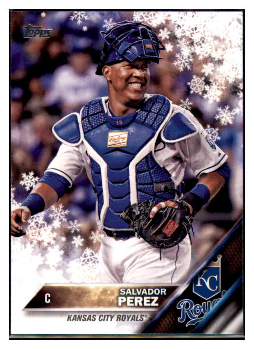 2016 Topps Holiday Salvador Perez Kansas City Royals #HMW162 Baseball
card MATV2_1a simple Xclusive Collectibles