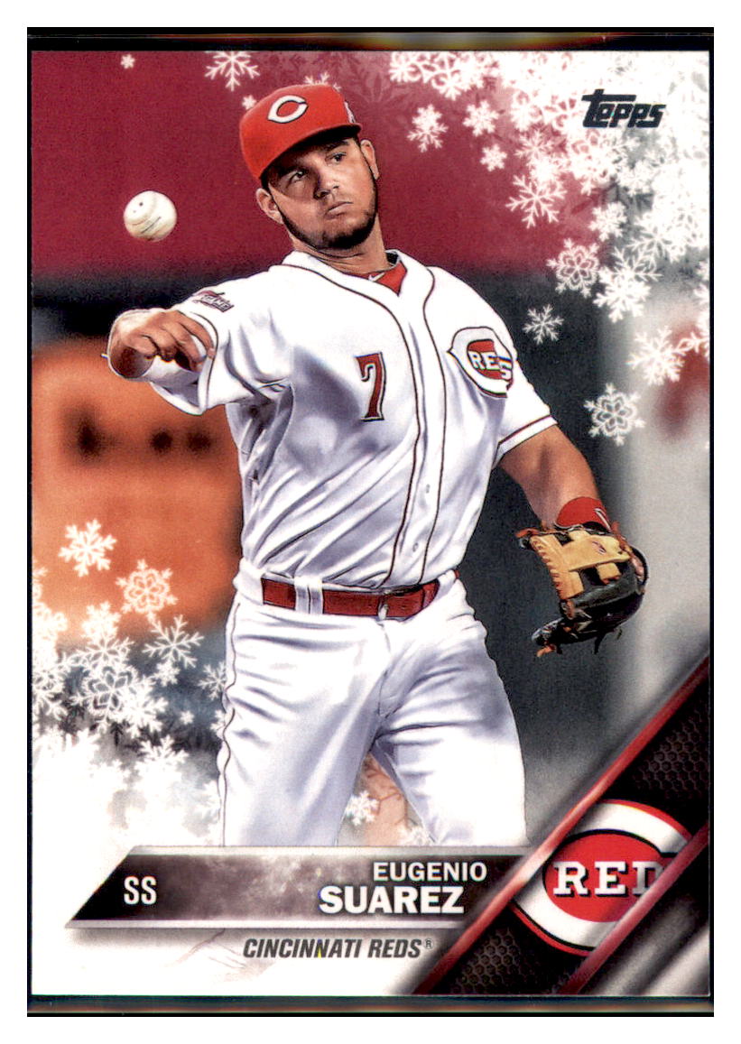 2016 Topps Holiday Eugenio Suarez Cincinnati Reds #HMW130 Baseball card MATV2 simple Xclusive Collectibles