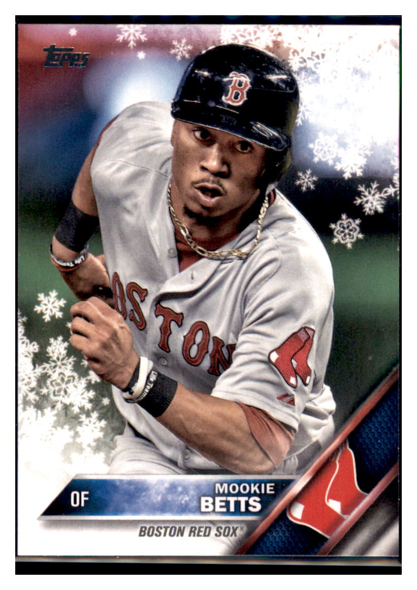 2016 Topps Holiday Mookie Betts Boston Red Sox #HMW141 Baseball card MATV2 simple Xclusive Collectibles