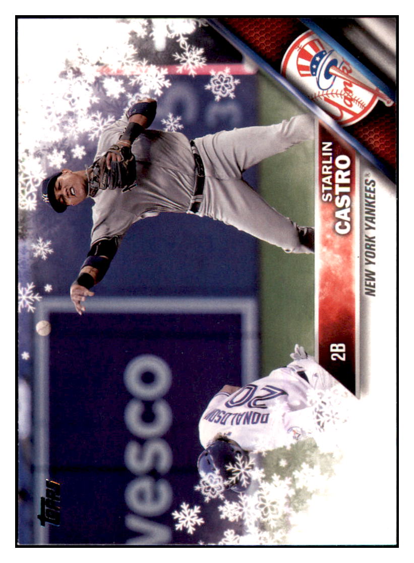 2016 Topps Holiday Starlin Castro New York Yankees #HMW182 Baseball card MATV2_1b simple Xclusive Collectibles