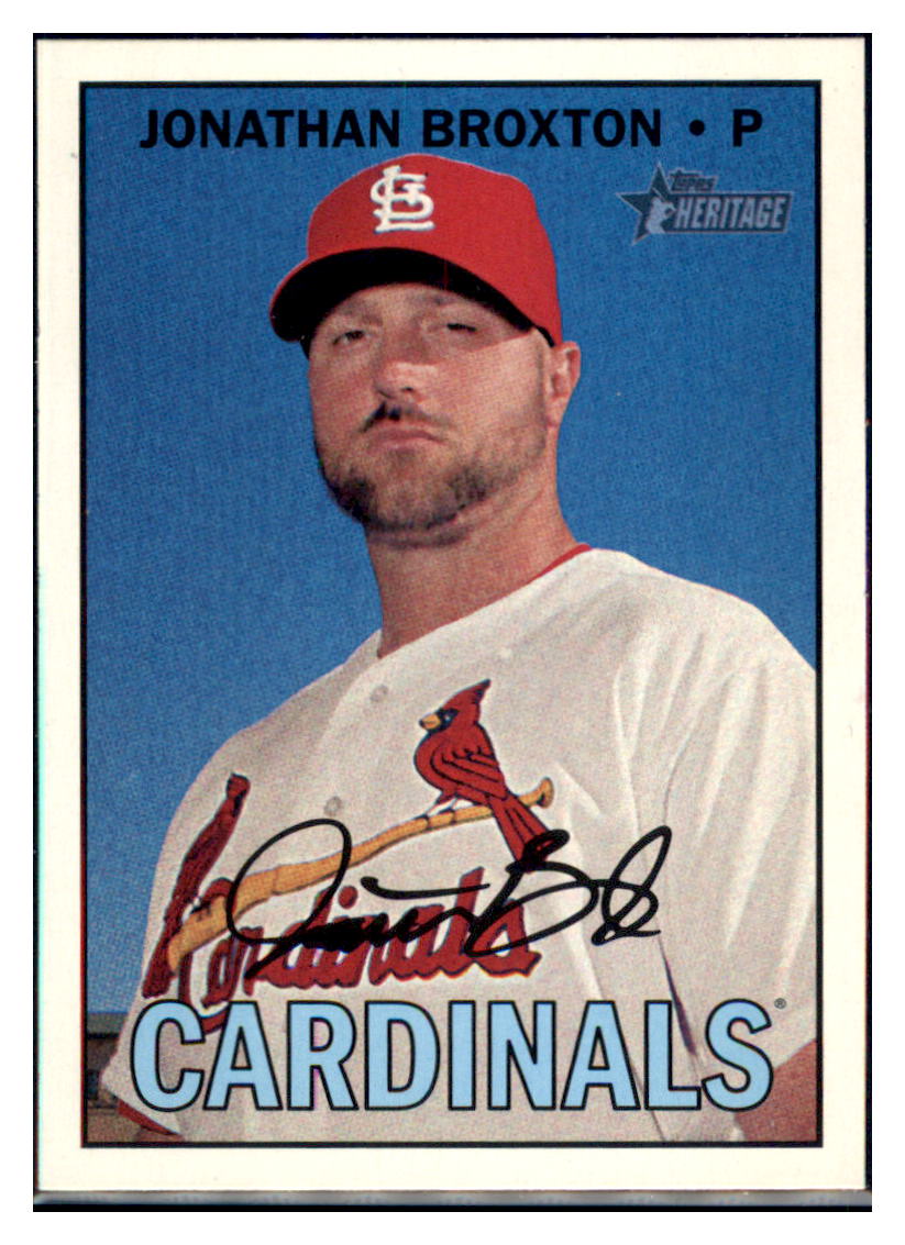 2016 Topps Heritage Jonathan Broxton  St. Louis Cardinals #550 Baseball card   MATV2 simple Xclusive Collectibles