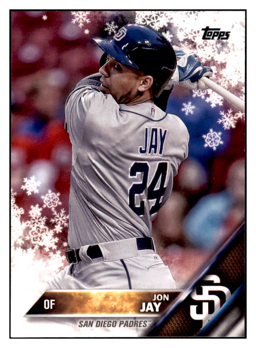 2016 Topps Holiday Jon Jay San Diego Padres #HMW156 Baseball card MATV2 simple Xclusive Collectibles